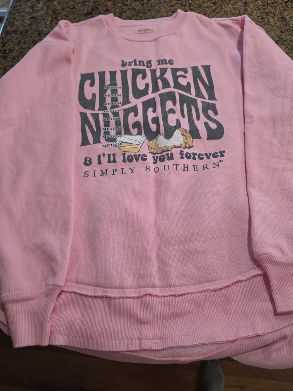Simply Southern Kids' Pink 'Bring Me Chicken Nuggets' Graphic Top